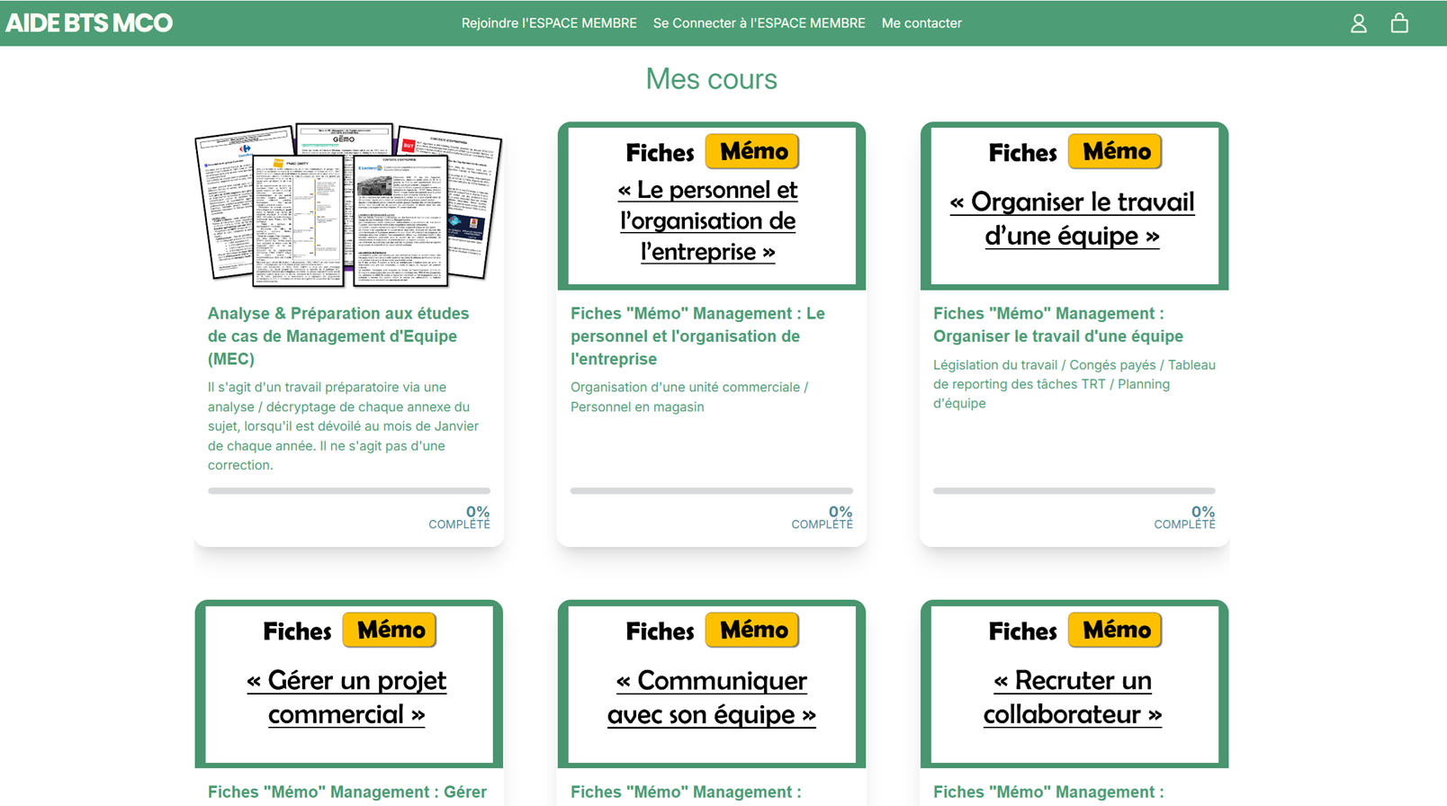 Pass 1 mois : Espace Membre AIDE BTS MCO