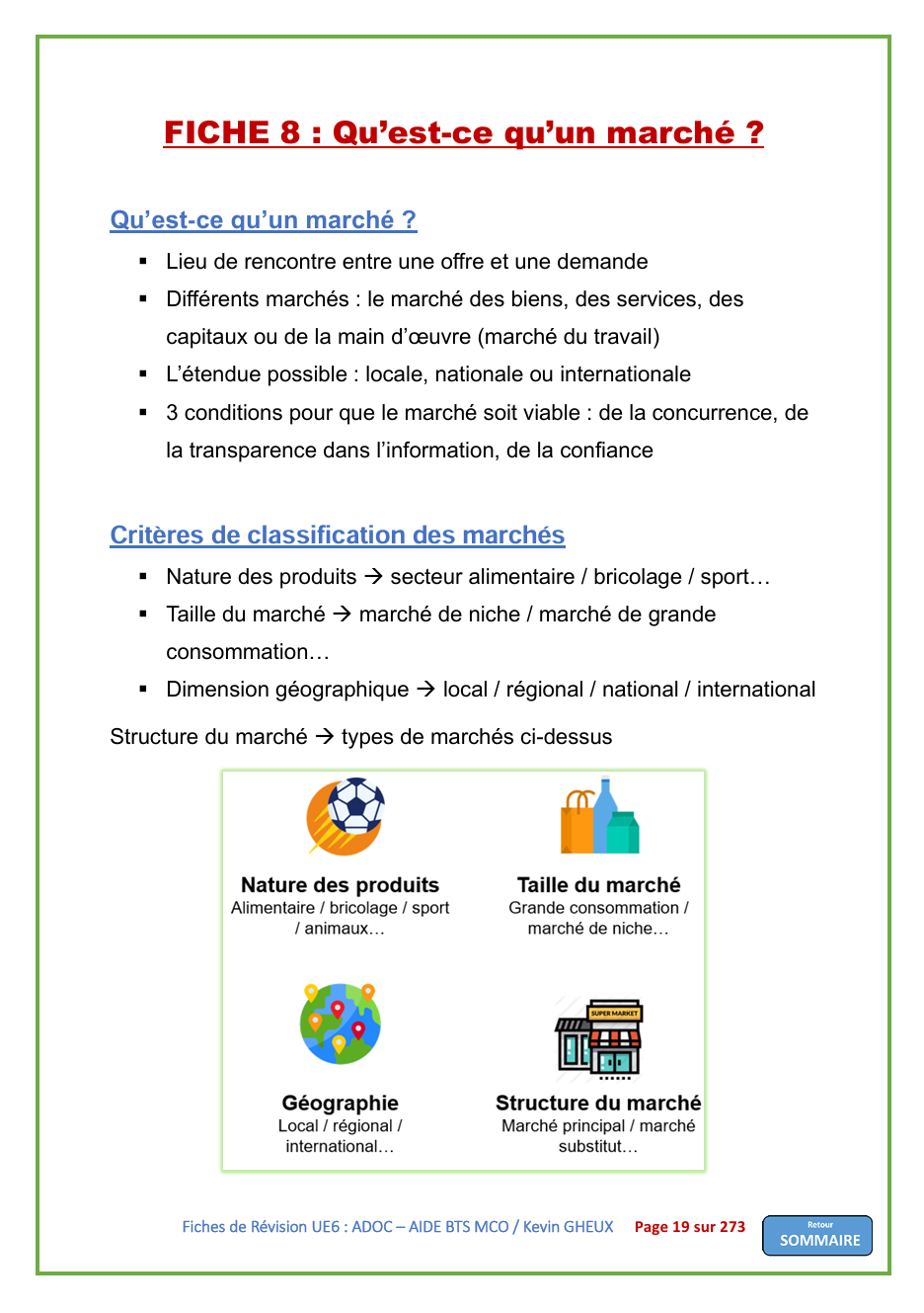 Pack FICHES DE REVISION - UE6 : Animer et Dynamiser l'offre commerciale - BTS MCO