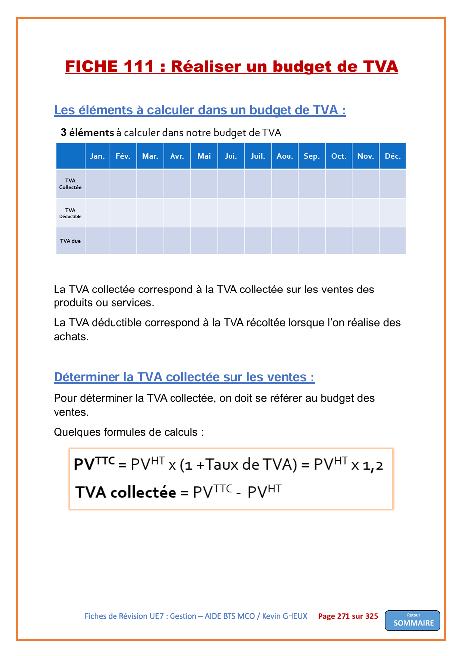 Pack FICHES DE REVISION - UE7 : Gestion Opérationnelle - BTS MCO