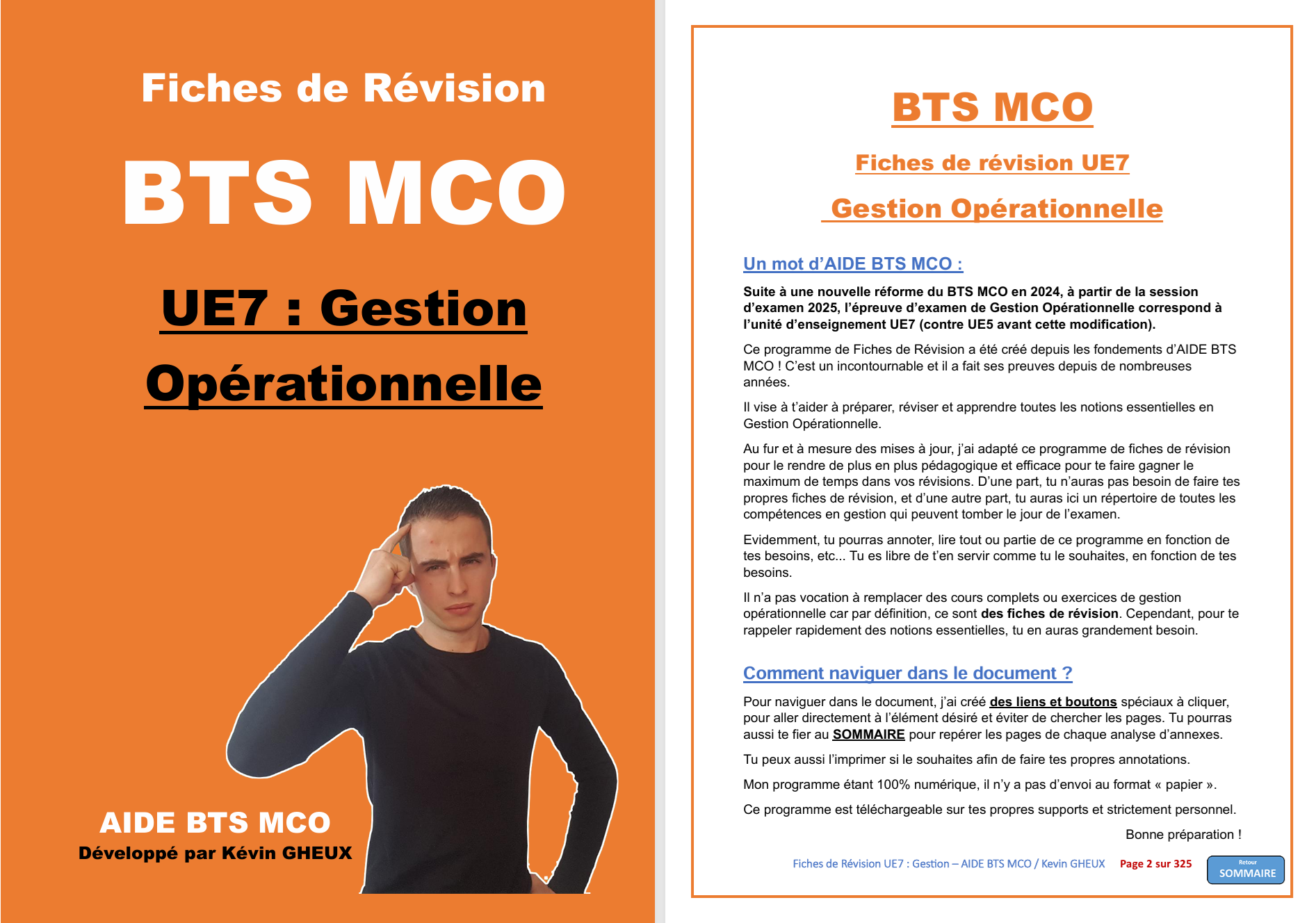 Pack FICHES DE REVISION - UE7 : Gestion Opérationnelle - BTS MCO