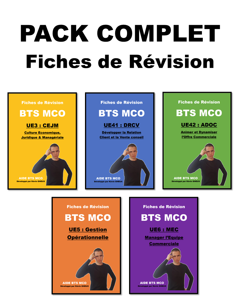 Pack complet : 600 Fiches de Révision du BTS MCO + 33 COURS Offerts