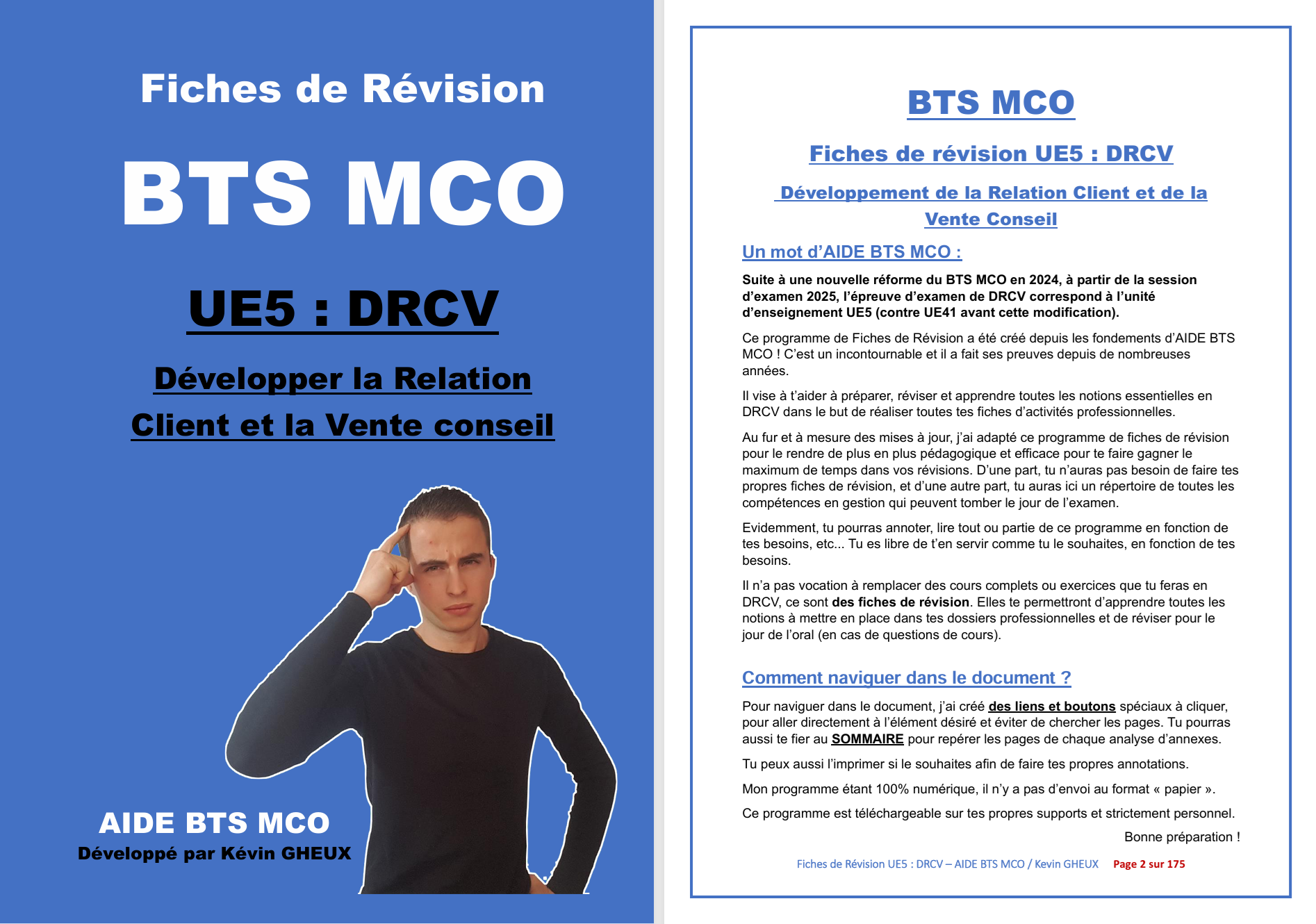 Pack FICHES DE REVISION - UE5 : Développer la relation client et la vente conseil - BTS MCO