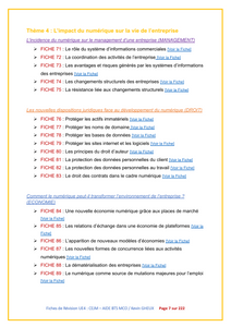 FICHES DE REVISION - UE4 / CEJM - Culture ECONOMIQUE / JURIDIQUE et MANAGERIALE - BTS TERTIAIRE