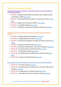 FICHES DE REVISION - UE4 / CEJM - Culture ECONOMIQUE / JURIDIQUE et MANAGERIALE - BTS TERTIAIRE